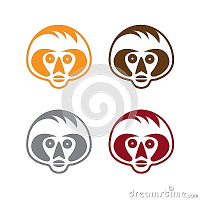 Vector set of the simple monkey Vector Illustration