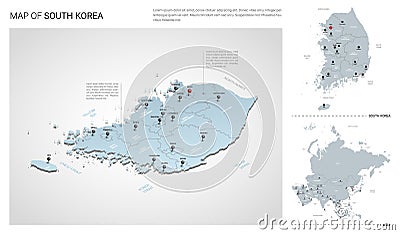 Vector set of South Korea country. Vector Illustration