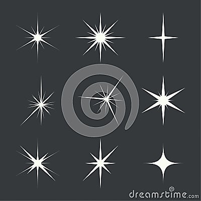 Vector set of sparkle lights Vector Illustration