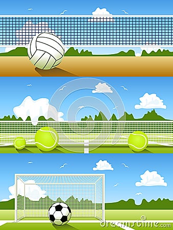 Vector Set of sport banners Vector Illustration