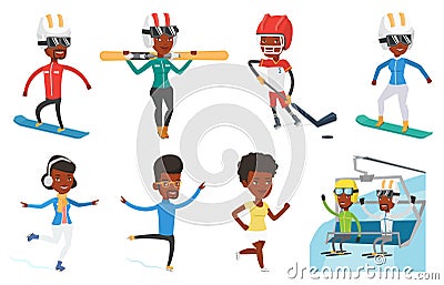 Vector set of sport characters. Vector Illustration