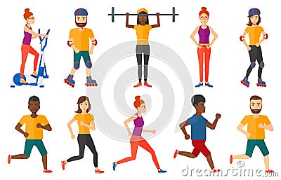 Vector set of sport characters. Vector Illustration