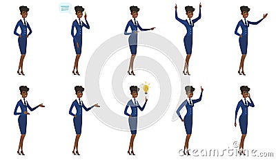 Vector set of stewardess characters. Vector Illustration