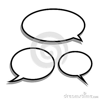 Vector set of stickers of speech bubbles. Blank empty white Stock Photo