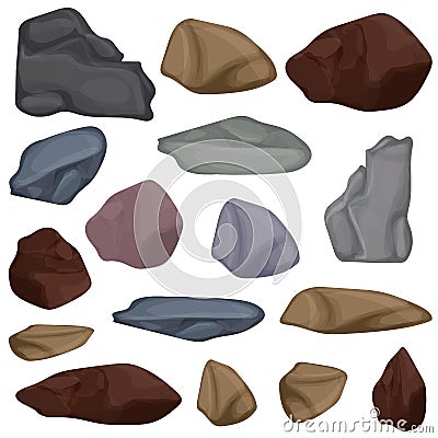 Vector set stones Stock Photo