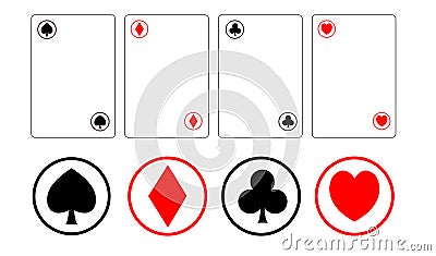 Vector set of symbols playing card casino. Vector Illustration