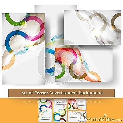 Vector set of teaser advertisement background Stock Photo