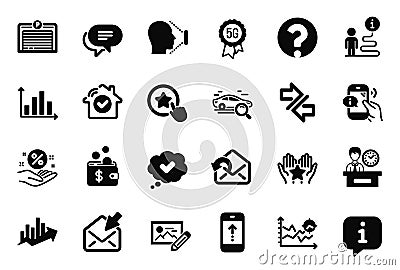 Vector Set of Technology icons related to Approved, Synchronize and Photo edit. Vector Vector Illustration