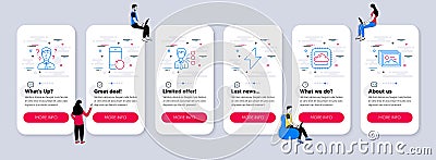 Vector Set of Technology icons related to Cloud computing, Third party and Recovery phone. Vector Vector Illustration