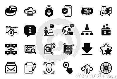 Vector Set of Technology icons related to Management, Outsource work and Scroll down. Vector Vector Illustration