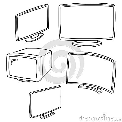 Vector set of television Vector Illustration