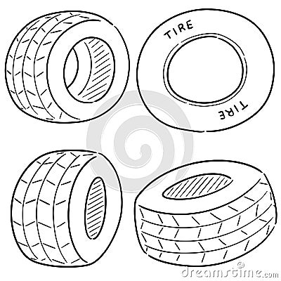 Vector set of tires Vector Illustration