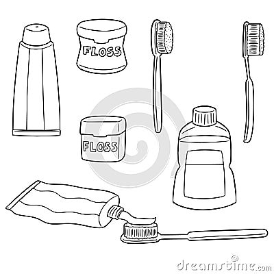 Vector set of tooth care set Vector Illustration