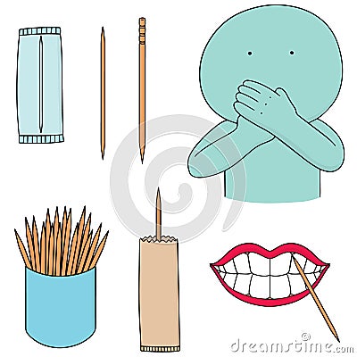 Vector set of toothpick Vector Illustration