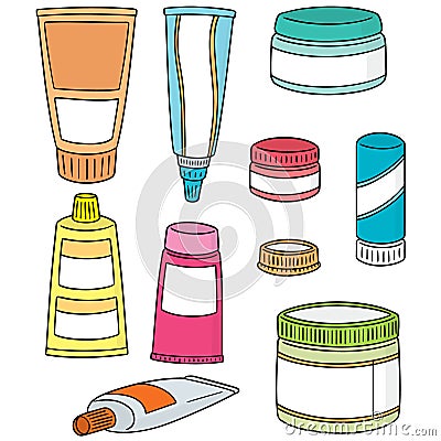 Vector set of topical cosmetic and topical medicine Vector Illustration