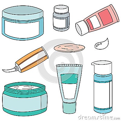 Vector set of topical cosmetic and topical medicine Vector Illustration