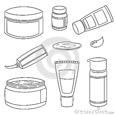 Vector set of topical cosmetic and topical medicine Vector Illustration