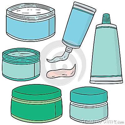 Vector set of topical cosmetic and topical medicine Vector Illustration