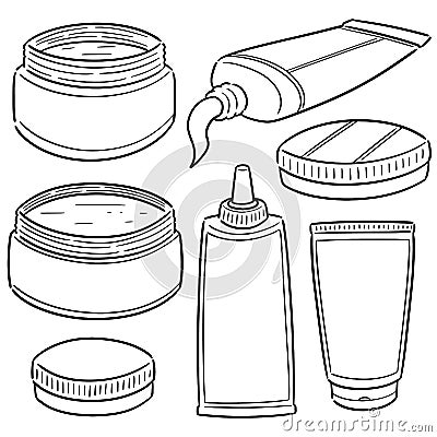 Vector set of topical cosmetic and topical medicine Vector Illustration