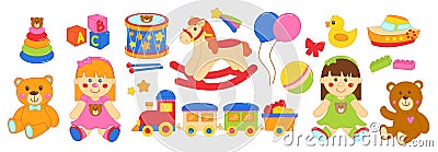 Vector Set of toys for children Vector Illustration
