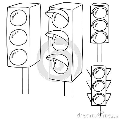 Vector set of traffic light Vector Illustration