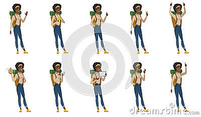 Vector set of traveler characters. Vector Illustration