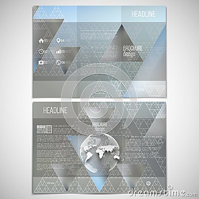 Vector set of tri-fold brochure design template on Vector Illustration