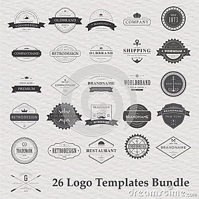 Vector set of vintage camping logo Vector Illustration