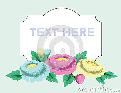 Vector set with vintage flowers Vector Illustration