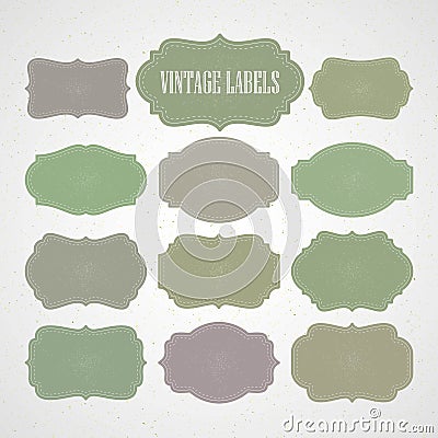 Vector set vintage labels and frame. Vector Vector Illustration