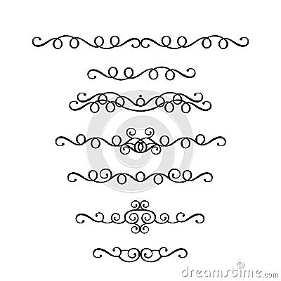 Vector set of vintage ornaments in Victorian style Vector Illustration