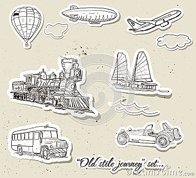 Vector set of vintage transport Vector Illustration