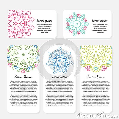 Hand drawn round ornamental contour mandalas, coloring books Vector Illustration