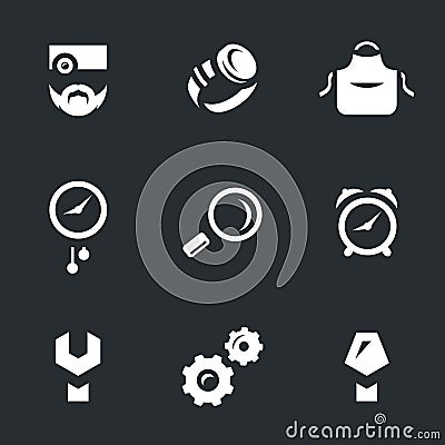 Vector Set of Watchmaker Icons. Vector Illustration