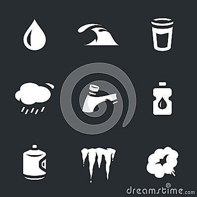 Vector Set of Water Icons. Vector Illustration