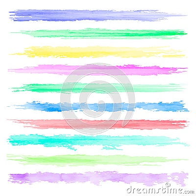Vector set of watercolor brushes Vector Illustration