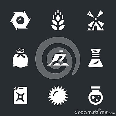 Vector Set of Wheat Icons. Vector Illustration