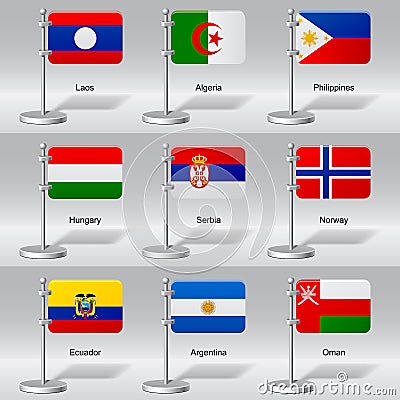 Vector set of world table flags Vector Illustration