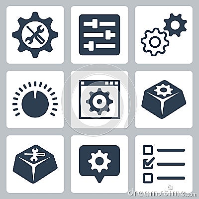 Vector settings icons set Vector Illustration