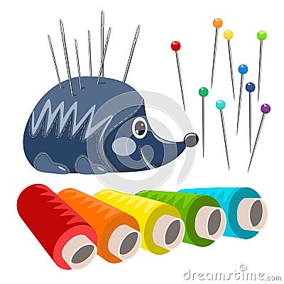 Vector sewing accessories Vector Illustration