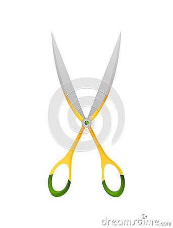 Vector sewing tool for needlework and embroidery. Illustration with scissors. Sewing equipment tailoring fashion pin Vector Illustration