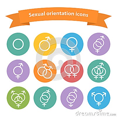 Vector sexual orientation white web icons,symbol, Vector Illustration