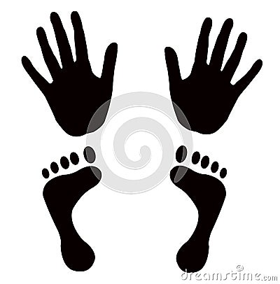 Vector shapes hands feet Stock Photo