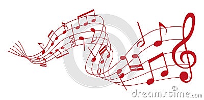 vector sheet music - green musical notes melody on transparent background Vector Illustration