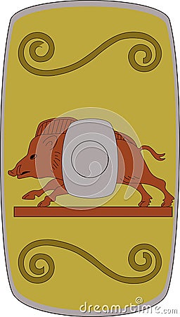 Vector shield of Legio XVII Gallica on white background Vector Illustration