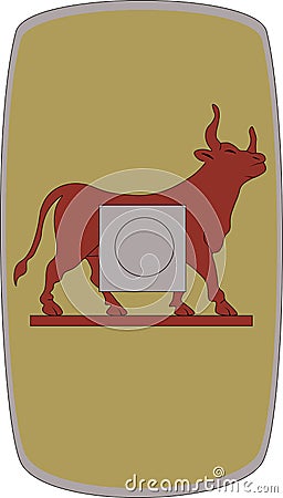 Vector shield of Legio VI Ferrata on white background Vector Illustration