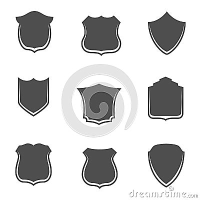 Vector Shields Banners Set for Graphic Design Vector Illustration