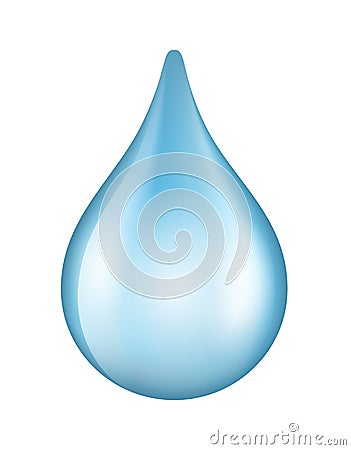 Vector shiny blue water drop icon isolated on white background Vector Illustration