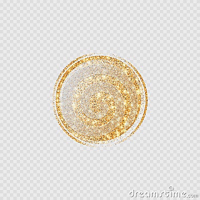 Vector shiny golden glitter round banner template Vector Illustration