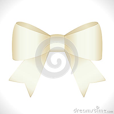 Vector Shiny Golden Satin Gift Bow Vector Illustration